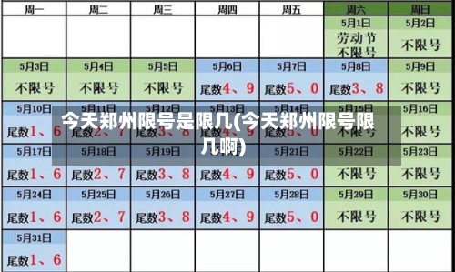 今天郑州限号是限几(今天郑州限号限几啊)