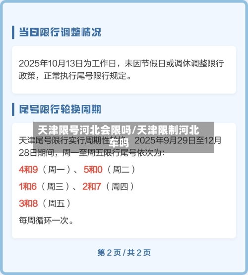 天津限号河北会限吗/天津限制河北车吗