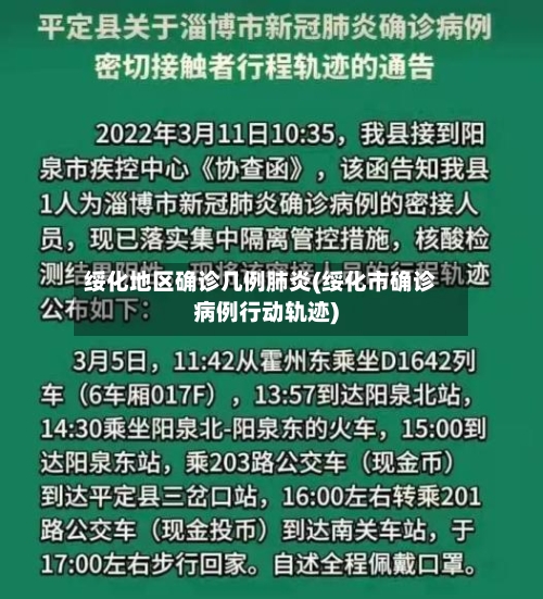 绥化地区确诊几例肺炎(绥化市确诊病例行动轨迹)