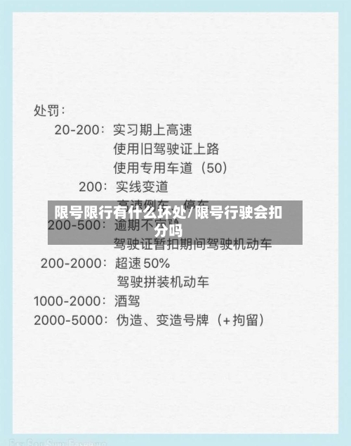 限号限行有什么坏处/限号行驶会扣分吗-第3张图片