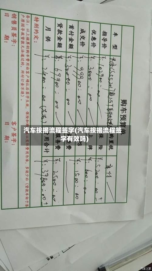 汽车按揭流程签字(汽车按揭流程签字有效吗)