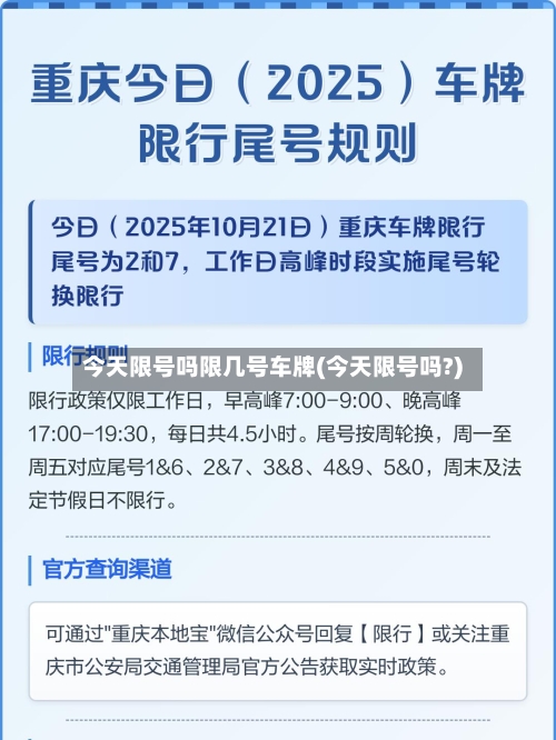 今天限号吗限几号车牌(今天限号吗?)