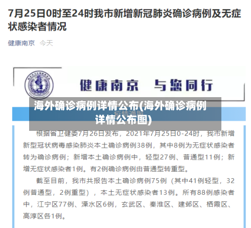 海外确诊病例详情公布(海外确诊病例详情公布图)