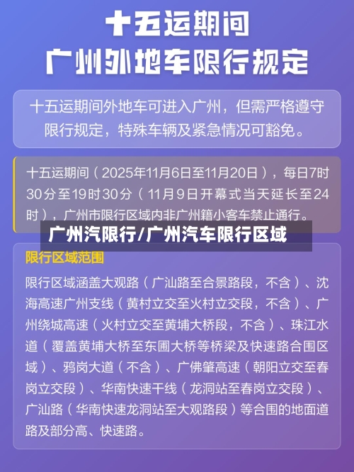 广州汽限行/广州汽车限行区域