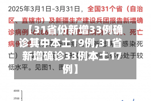 【31省份新增33例确诊其中本土19例,31省新增确诊33例本土17例】