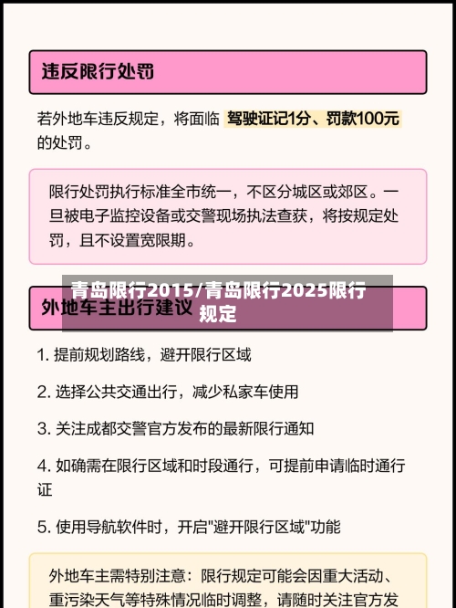 青岛限行2015/青岛限行2025限行规定-第2张图片