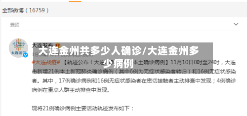 大连金州共多少人确诊/大连金州多少病例-第2张图片