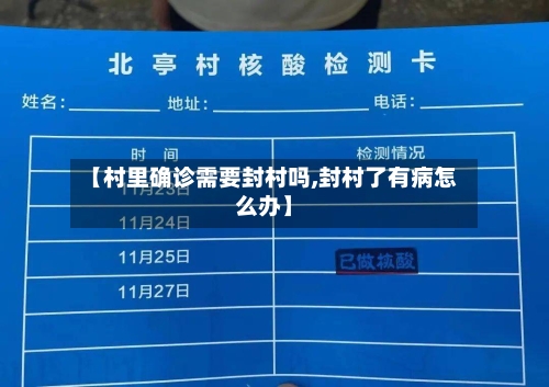 【村里确诊需要封村吗,封村了有病怎么办】