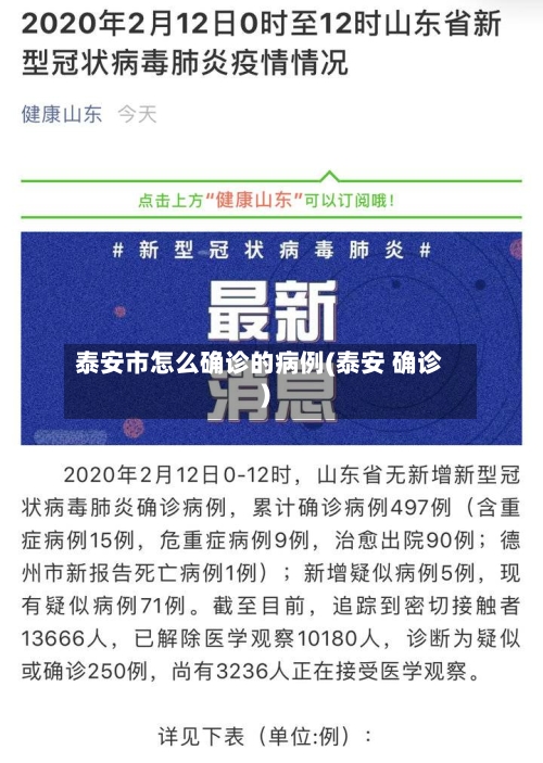 泰安市怎么确诊的病例(泰安 确诊)