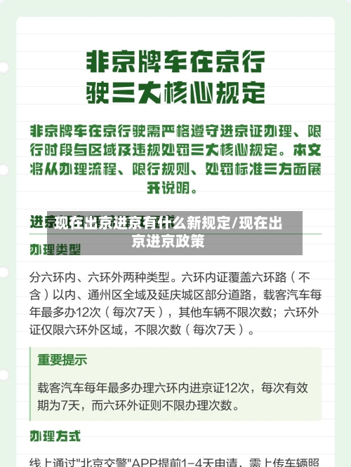 现在出京进京有什么新规定/现在出京进京政策