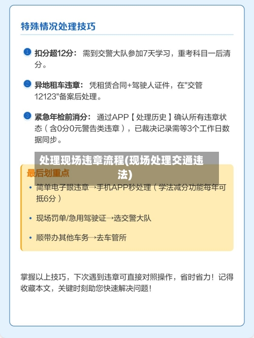 处理现场违章流程(现场处理交通违法)