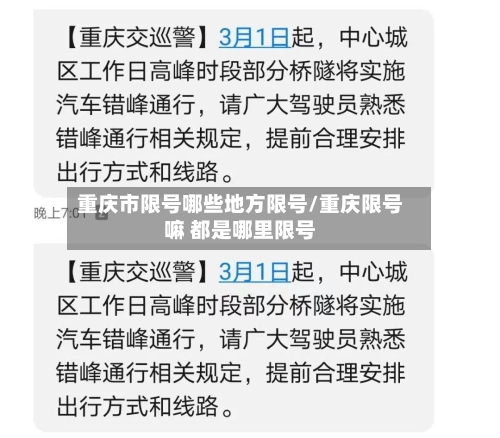 重庆市限号哪些地方限号/重庆限号嘛 都是哪里限号
