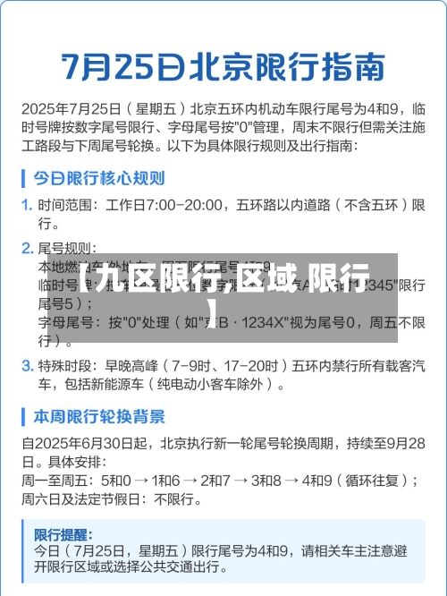 【九区限行,区域 限行】-第3张图片