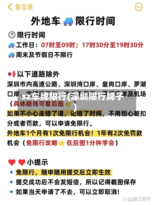sz车牌限行(深圳限行牌子)