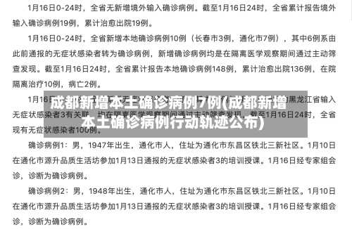 成都新增本土确诊病例7例(成都新增本土确诊病例行动轨迹公布)-第3张图片