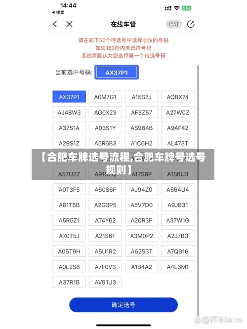 【合肥车牌选号流程,合肥车牌号选号规则】-第2张图片